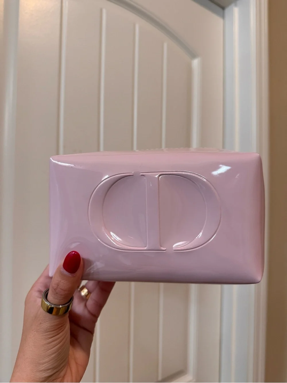Dior Light Pink Patent CD Cosmetic Pouch
